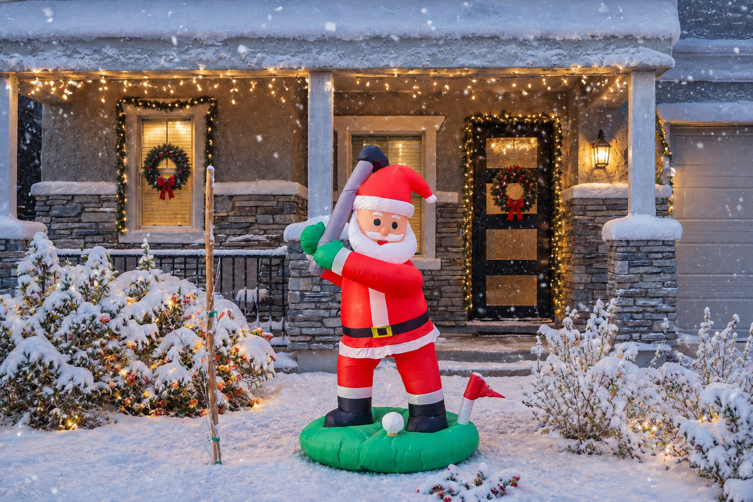 Golfing Santa